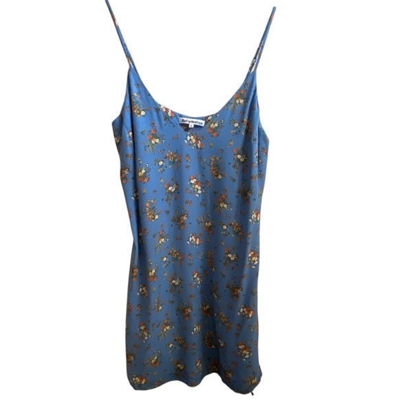 Reformation NWT Ventura Rory Blue w/ Flowers True Mini Slip Dress SZ Small - Picture 2 of 16